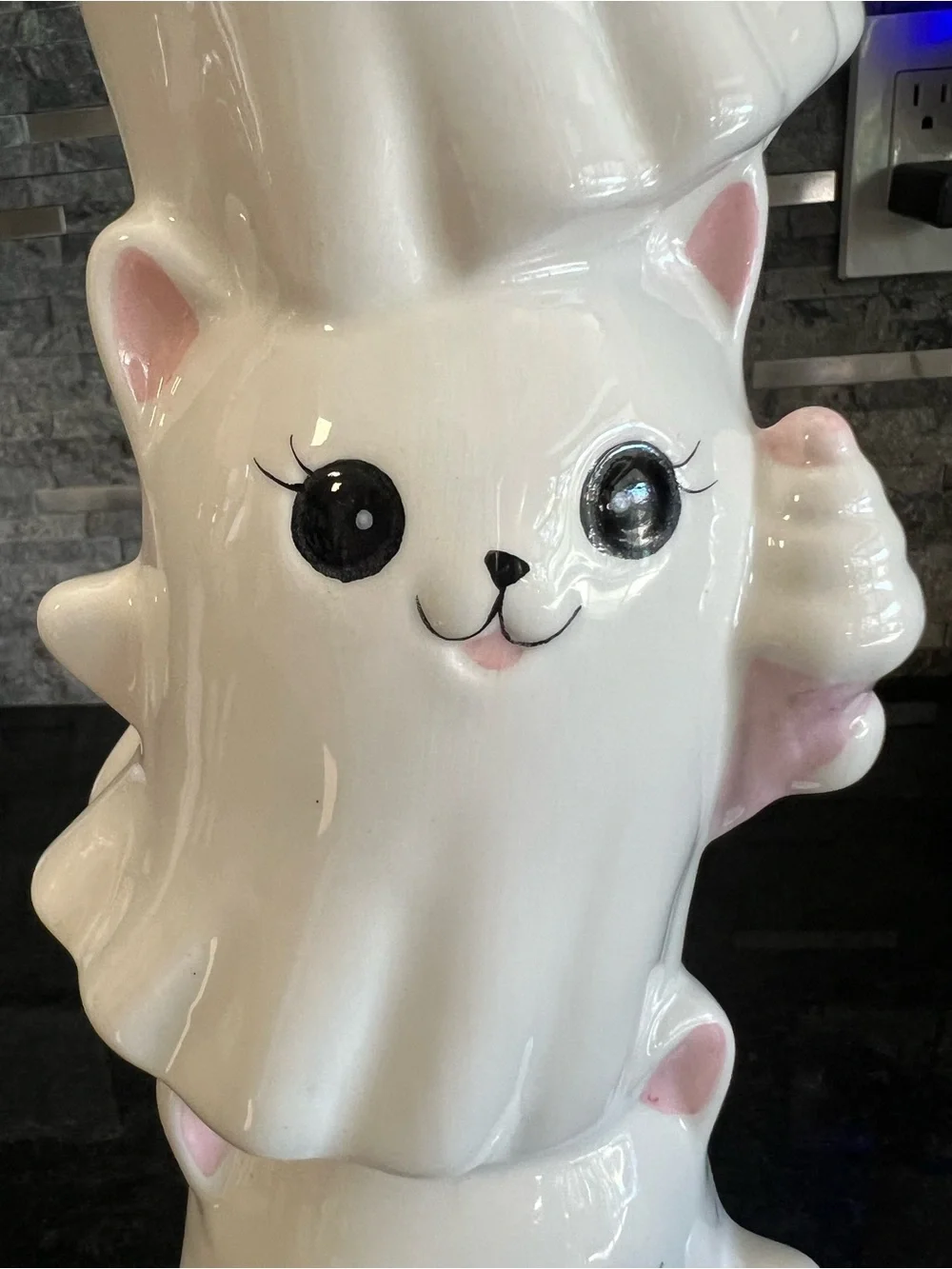 ADORABLE!!! Stacking SWEET TREATS Cat Ghost Ceramic Decor- 13 1/2 In Tall!!